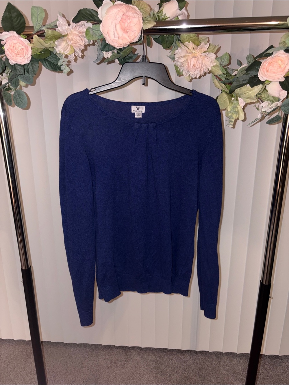Worthington Navy Blue Lightweight Crewneck Sweater